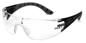 Protective Glasses - Pyramex Endeavor Plus Clear H2X Anti-Fog Lens with Black and Gray Temples SBG9610ST