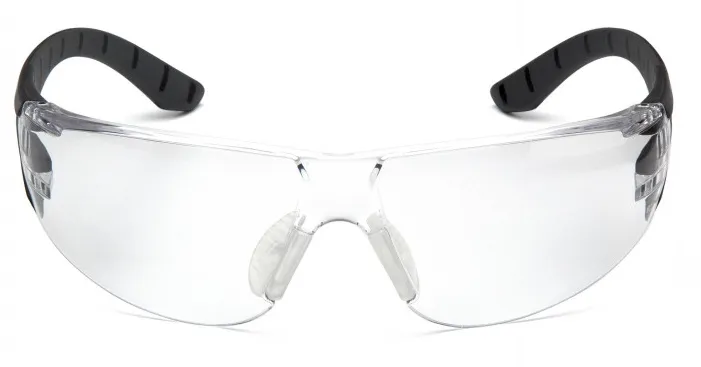 Protective Glasses - Pyramex Endeavor Plus Clear H2X Anti-Fog Lens with Black and Gray Temples SBG9610ST