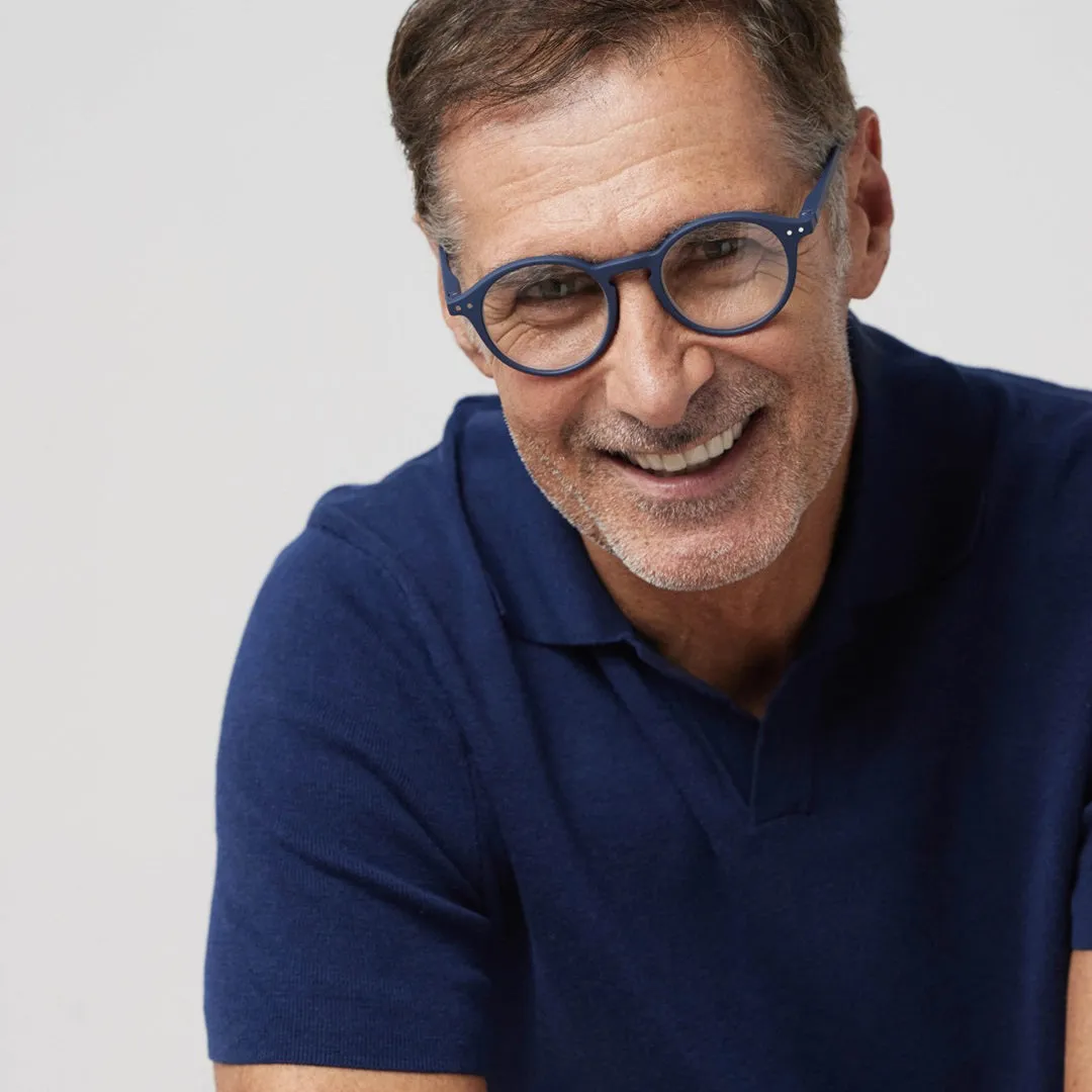 Reading Glasses  2 Round in Deep Blue Style D