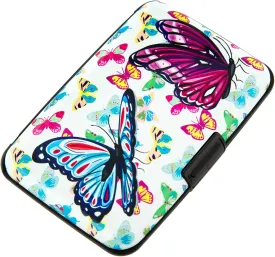 RFID Blocking Small Metal Credit Card Holder Wallet for Women Men Business Aluminum Protector Sleeves Slim Mini Cards Case (A Butterfly)