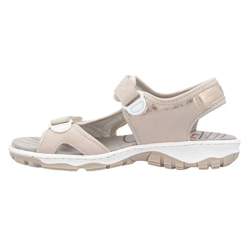 Rieker Ladies Walking Sandals - 68866-31 - Beige/Rose