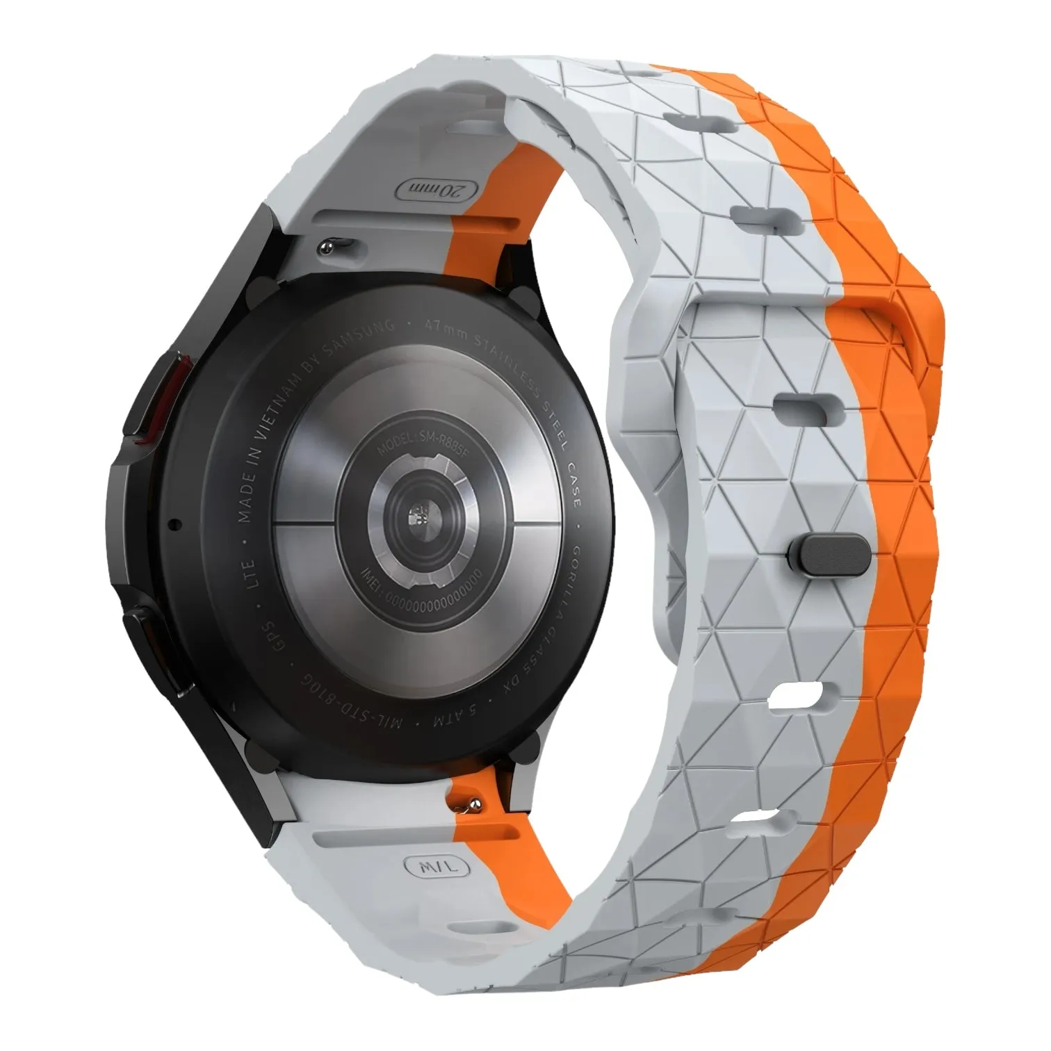 Samsung Galaxy Watch 4 Classic (42mm & 46mm) compatible Silicone Football Pattern Watch Straps