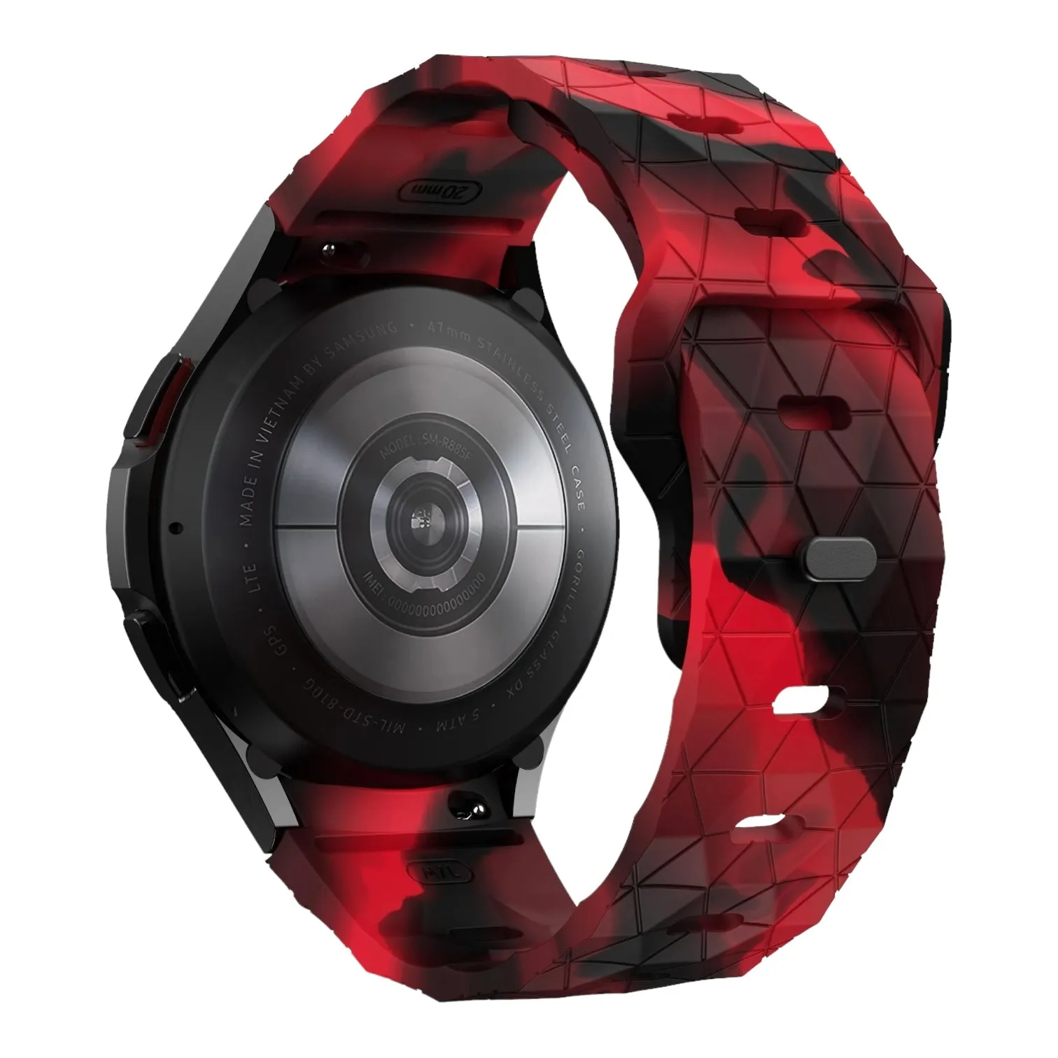 Samsung Galaxy Watch 4 Classic (42mm & 46mm) compatible Silicone Football Pattern Watch Straps