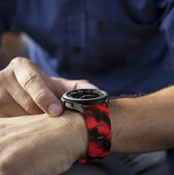 Samsung Galaxy Watch 4 Classic (42mm & 46mm) compatible Silicone Football Pattern Watch Straps