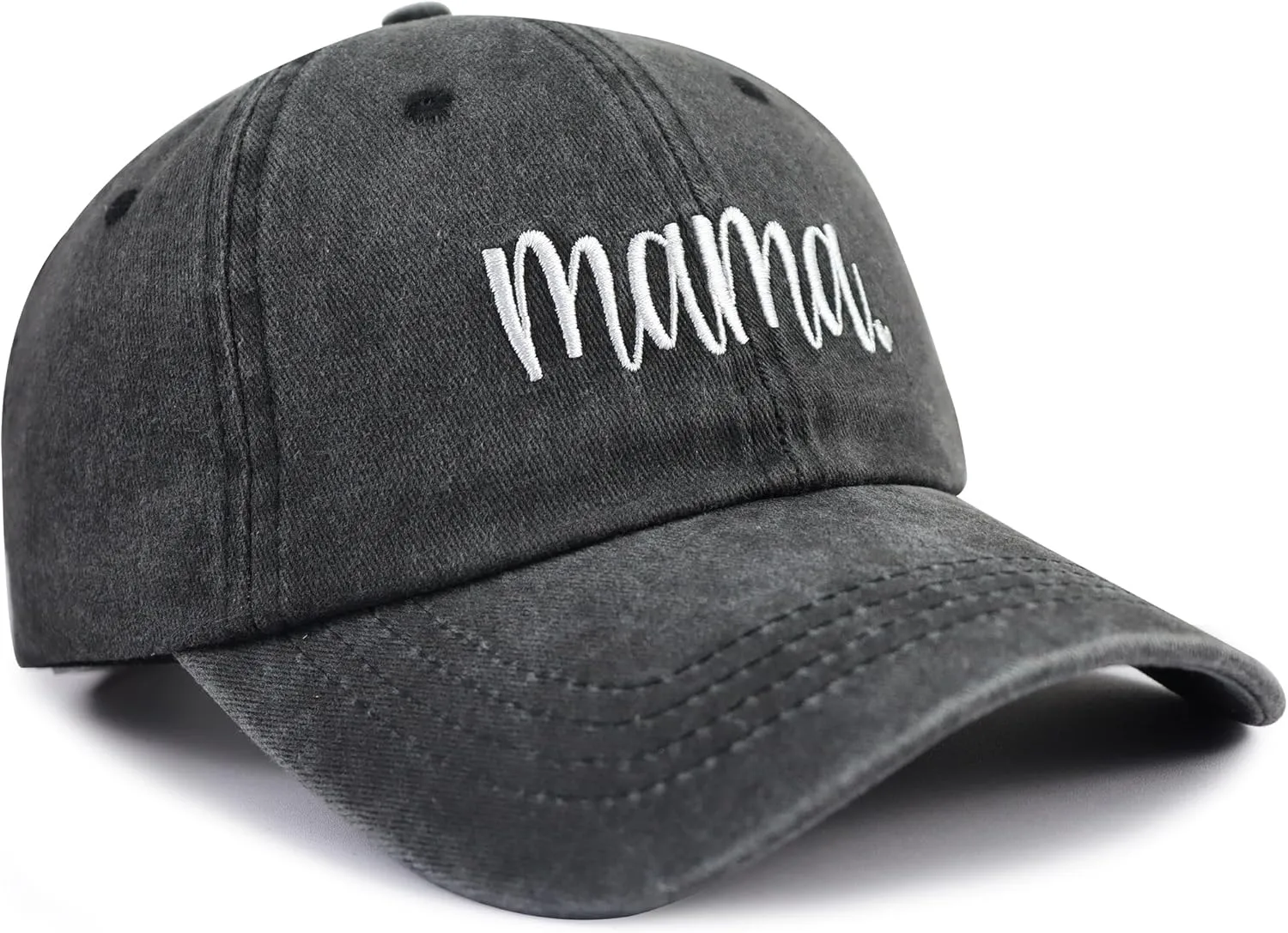 SHANVANKE Funny Mama Hat for Women, Adjustable Washed Cotton Embroidered Mom Baseball Cap