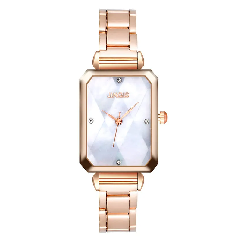 Small Square Watch Women's Retro Fashion Business Casual Chain Strap Small Green Watch Peacock Green Plate Women's Watch
