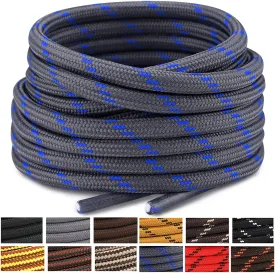 Stepace Round Shoelaces [2 Pairs] Heavy Duty Boot Shoe Laces for Hiking Work Boots