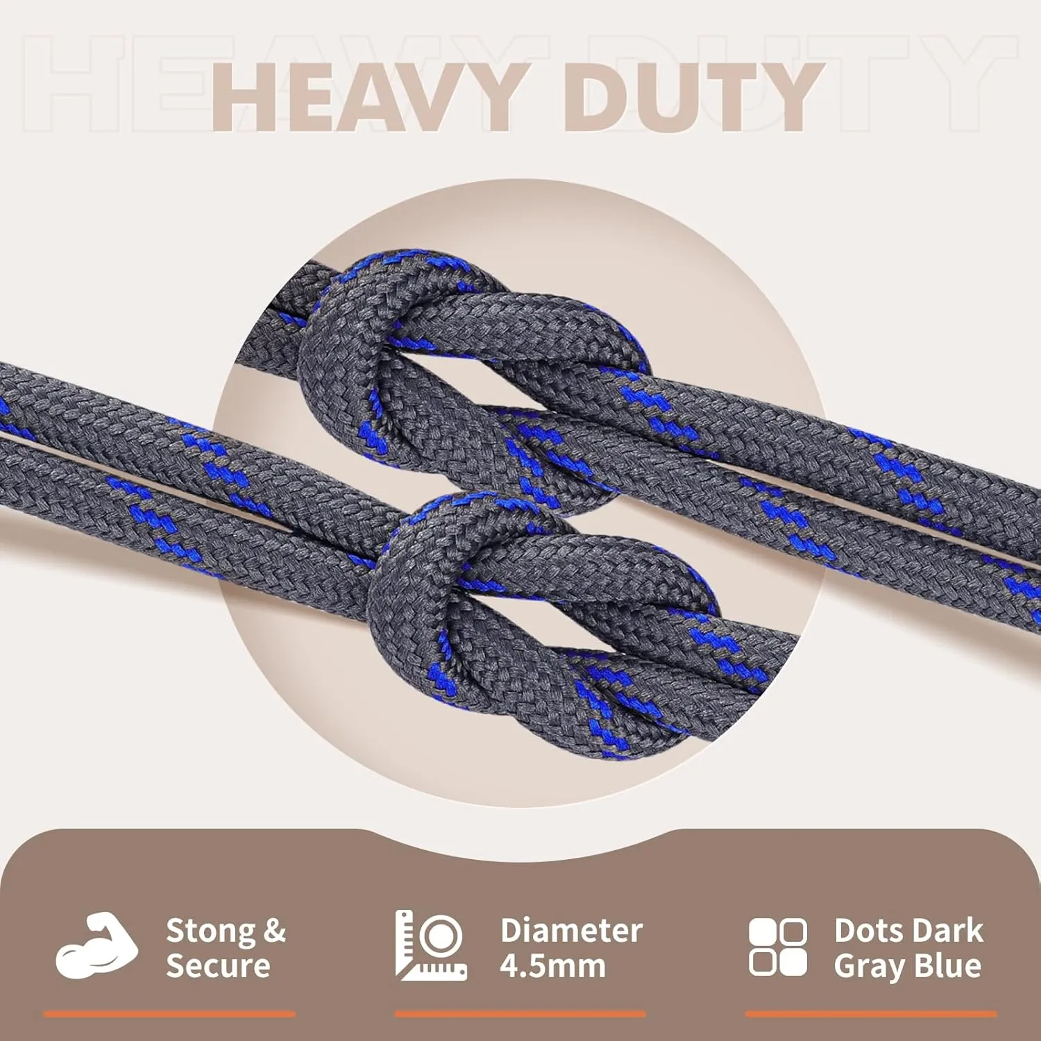 Stepace Round Shoelaces [2 Pairs] Heavy Duty Boot Shoe Laces for Hiking Work Boots