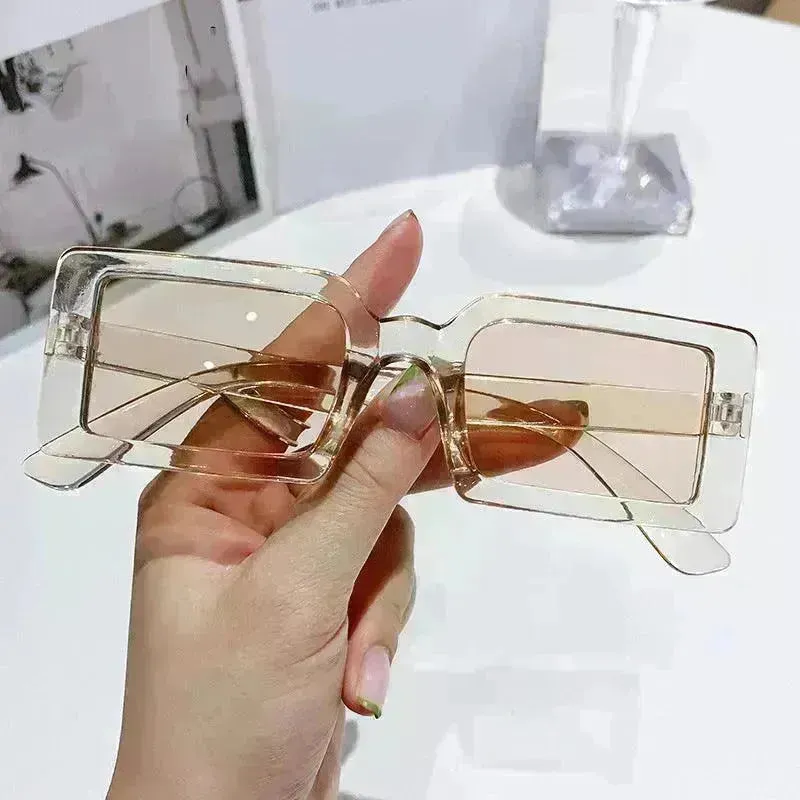 Stylish Beach Jelly Color Square Frame Sunglasses