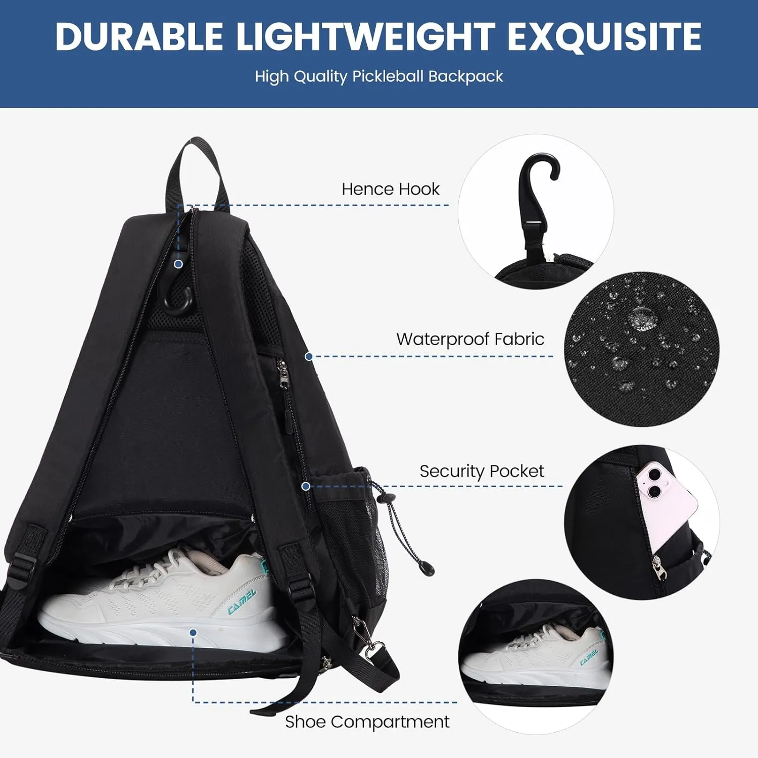 Sucipi Women's Reversible Pickleball Paddle Bag with Rackets Compartment