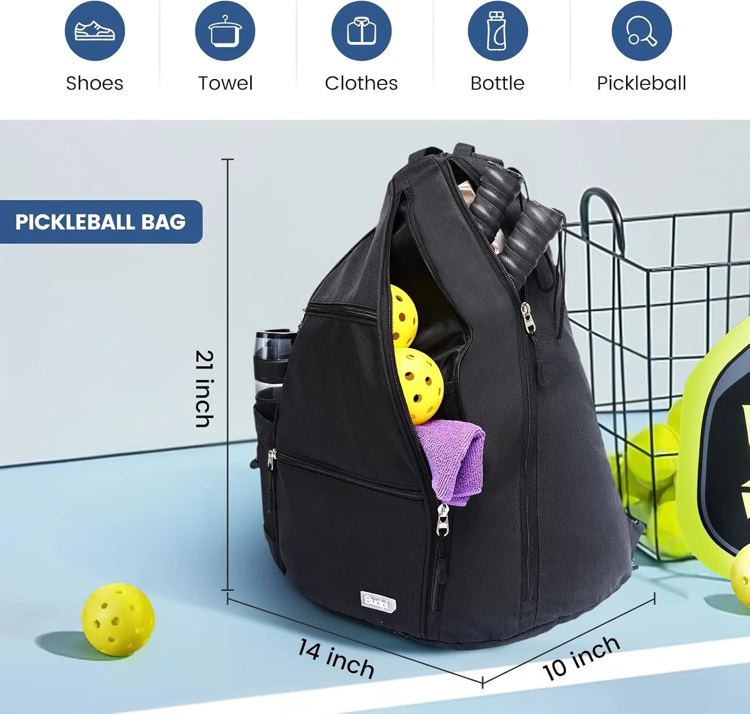 Sucipi Women's Reversible Pickleball Paddle Bag with Rackets Compartment