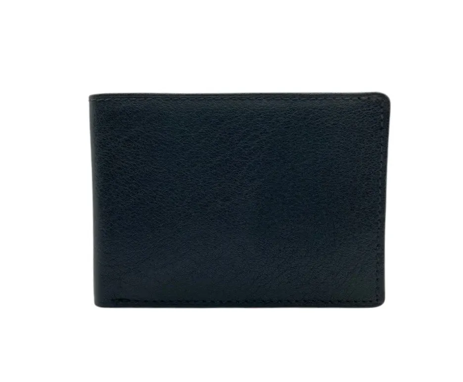 Top Grain Slim & Compact Leather  Billfold Wallet # 1589 [B]
