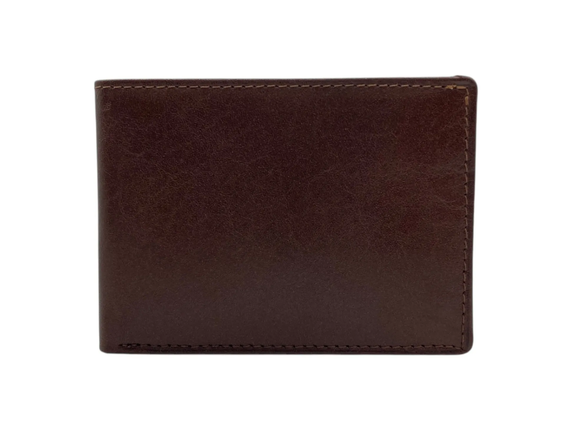 Top Grain Slim & Compact Leather  Billfold Wallet # 1589 [B]