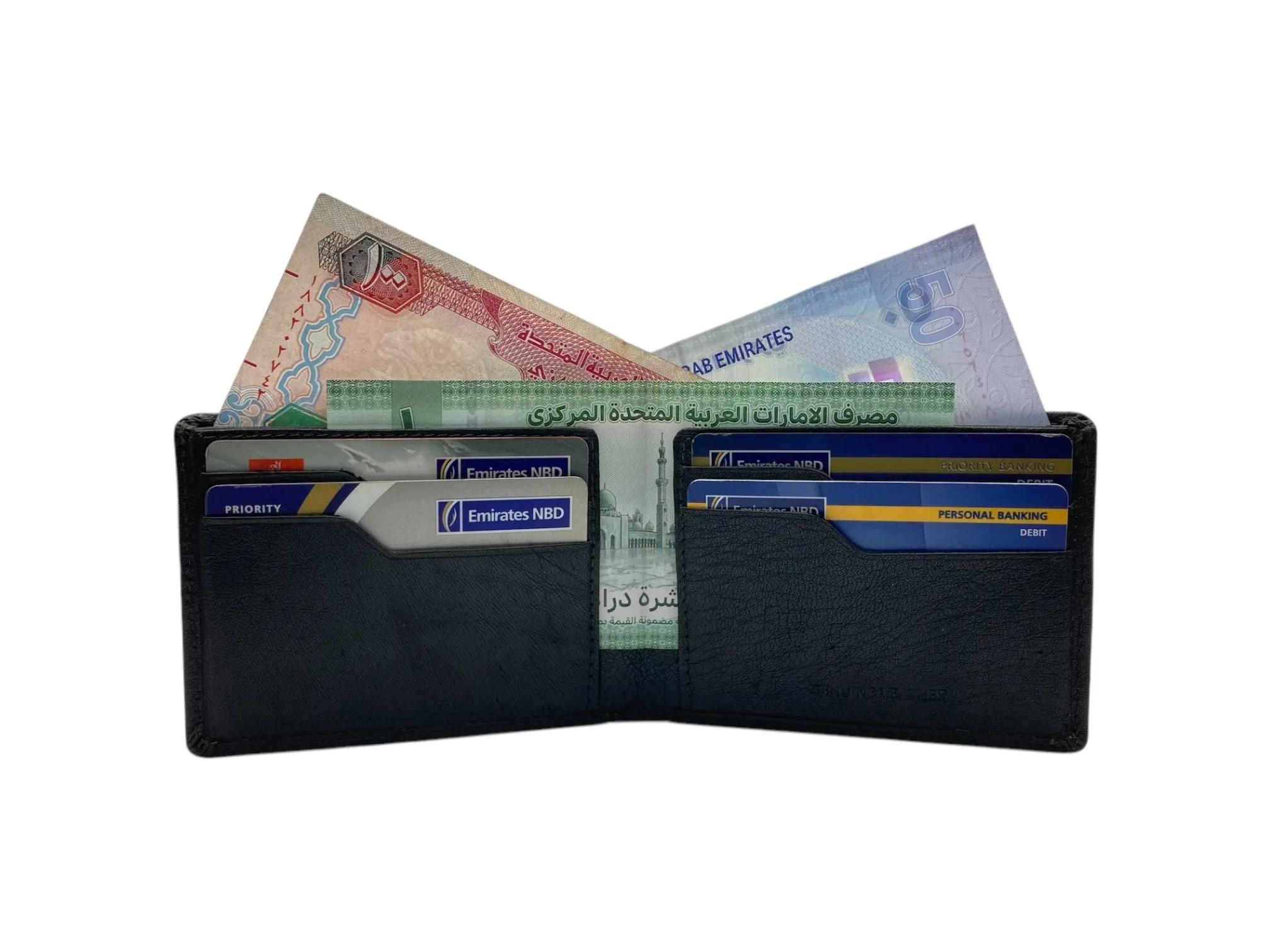 Top Grain Slim & Compact Leather  Billfold Wallet # 1589 [B]
