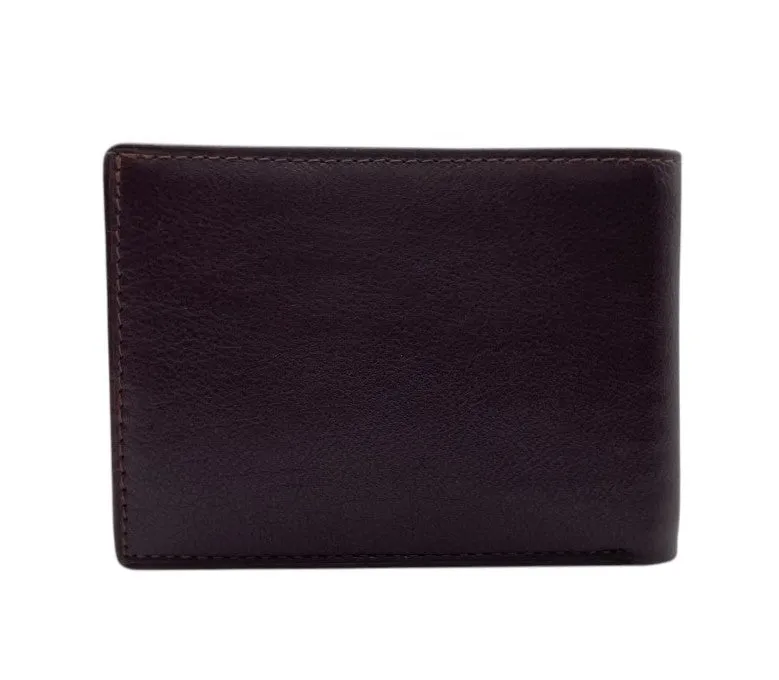 Top Grain Slim & Compact Leather  Billfold Wallet # 1589 [B]