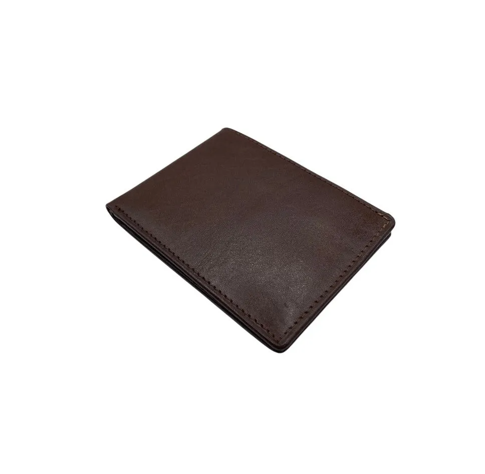 Top Grain Slim & Compact Leather  Billfold Wallet # 1589 [B]