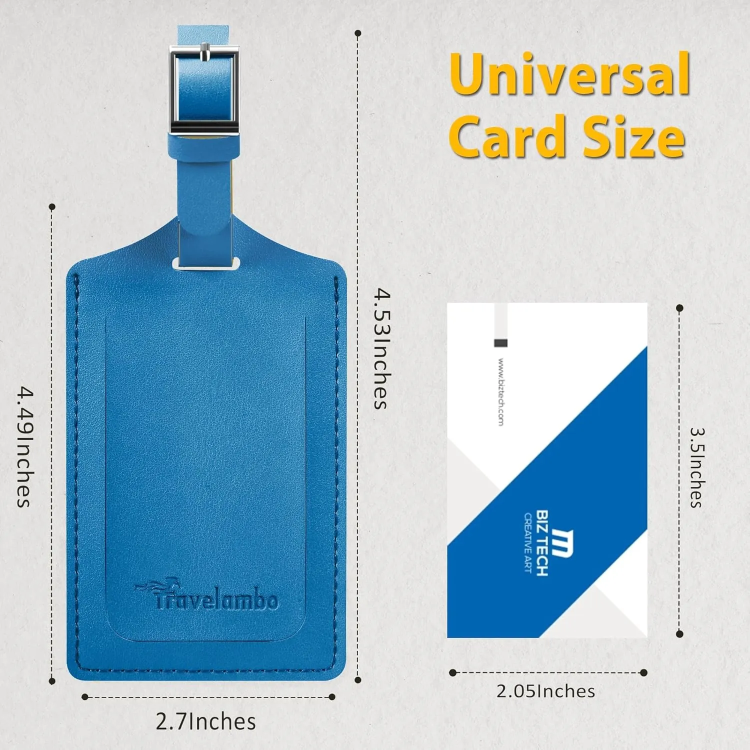 Travelambo 8 Pack Luggage Tags Faux Leather for Suitcases Travel Bag Labels with Protection Cover ID