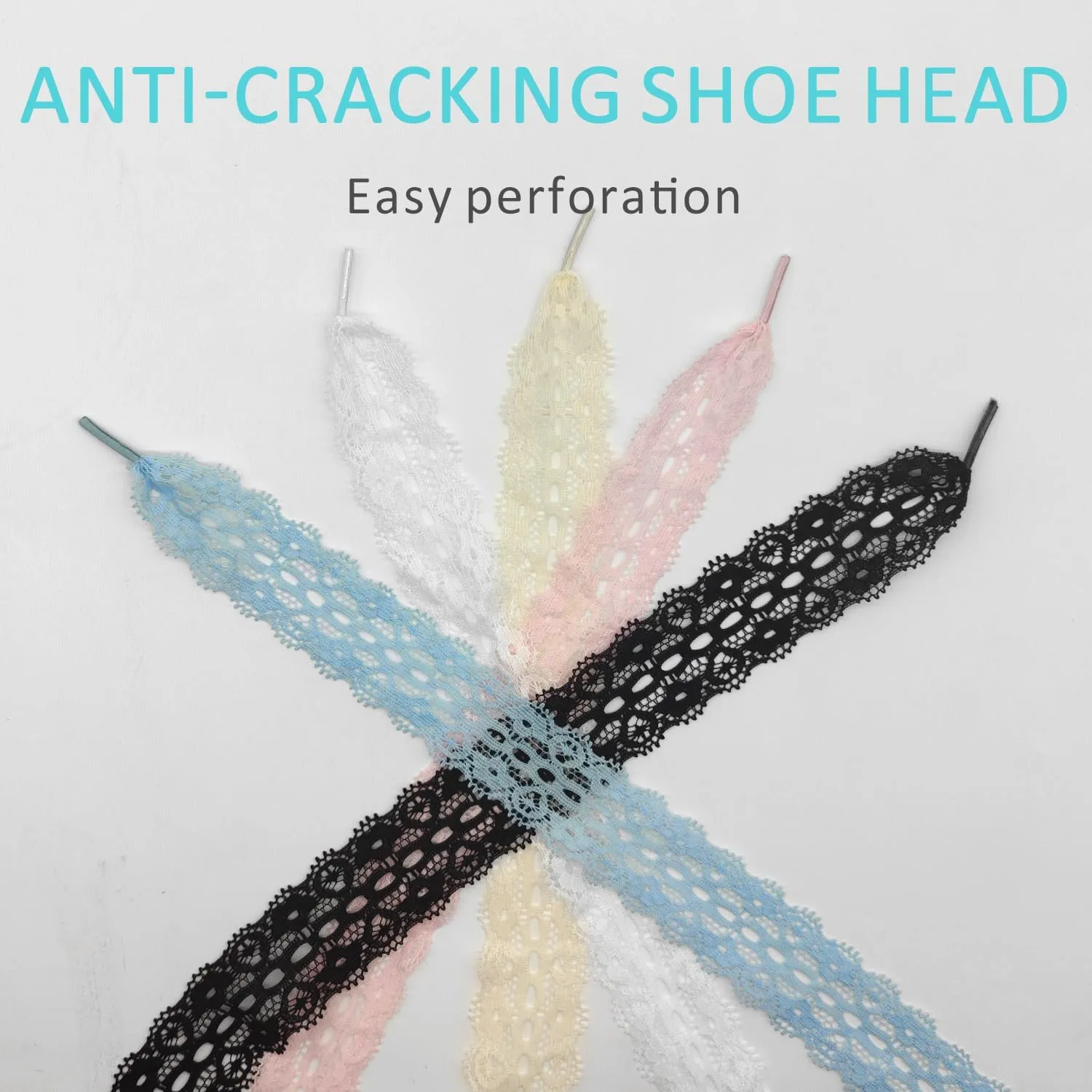 UamGlsob Lace Fancy Shoelaces for Adidas Samba Shoes, 3CM Wide Flat Soft Lace Shoe Laces for Women Girls