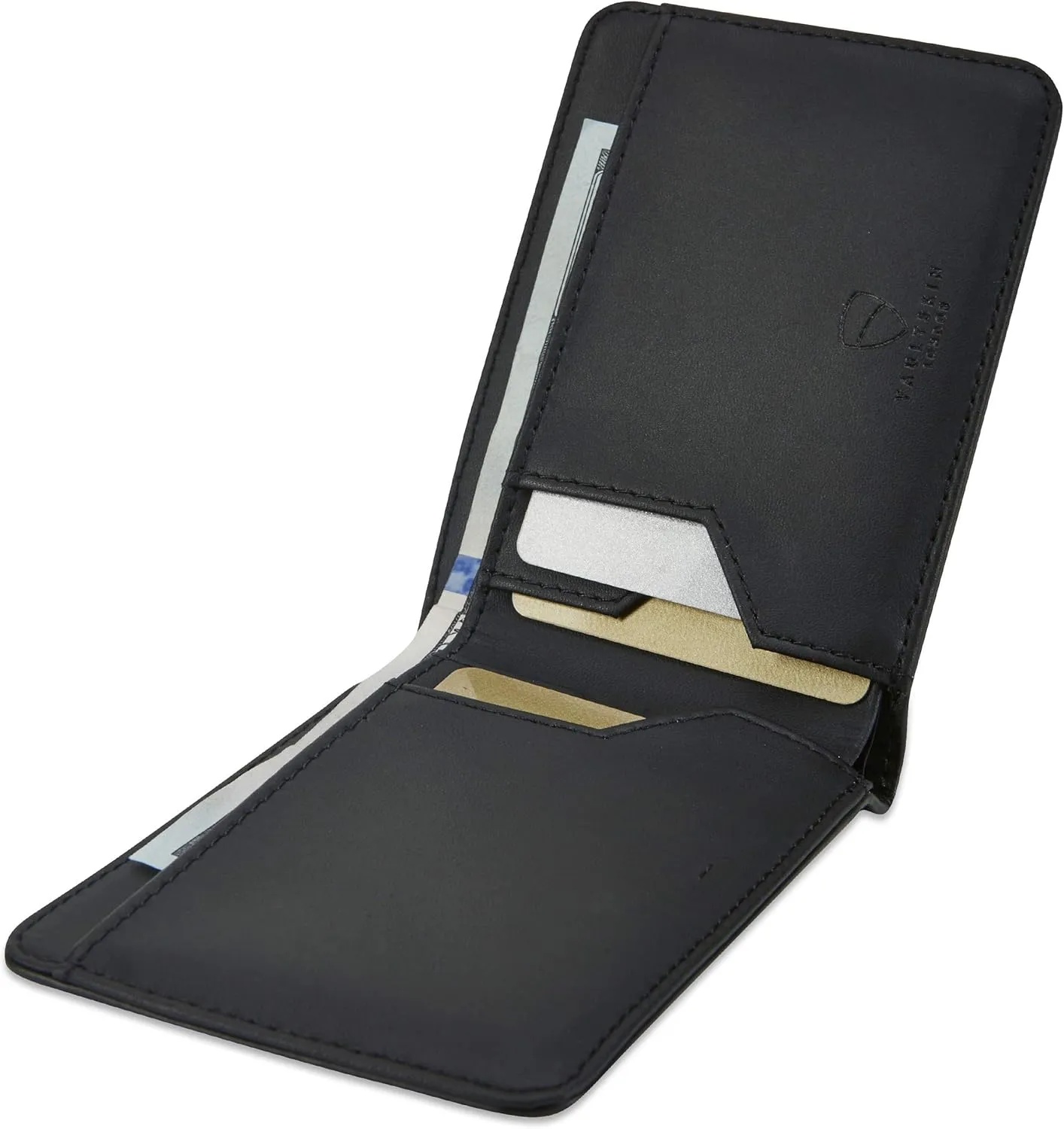 Vaultskin MANHATTAN Slim RFID Blocking Bifold Leather Wallet for Men - Minimalist Front Pocket Card Holder, Holds 9 Cards & Cash, Premium Italian Leather