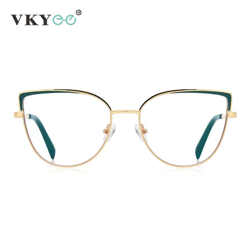 Vicky Women's Full Rim Large Square Alloy Reading Glasses 3103