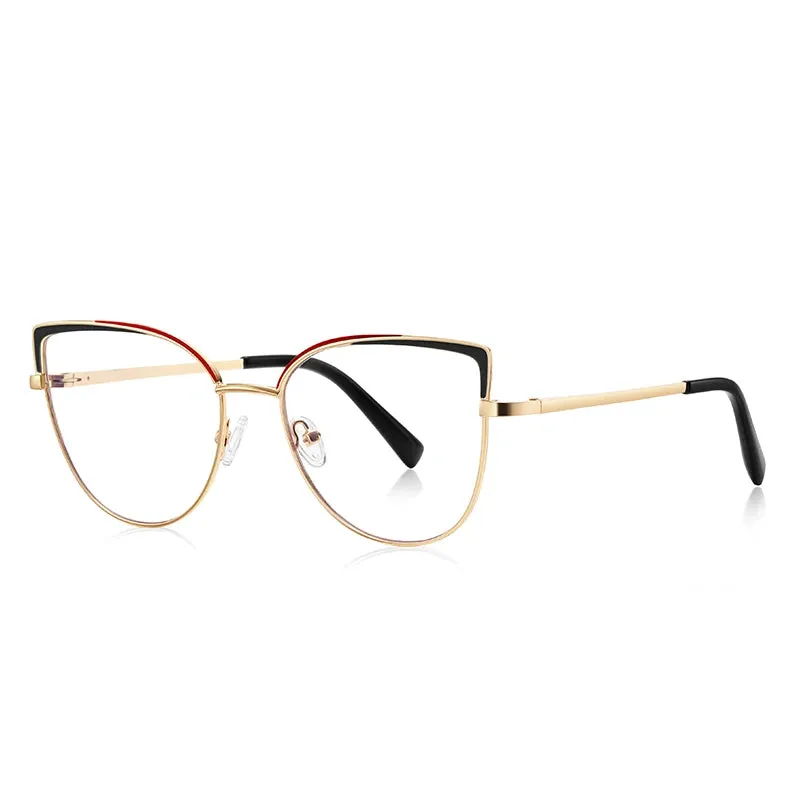Vicky Women's Full Rim Large Square Alloy Reading Glasses 3103