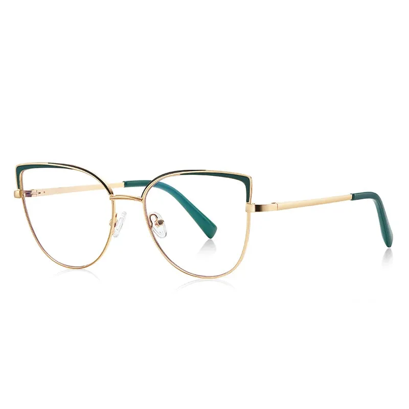 Vicky Women's Full Rim Large Square Alloy Reading Glasses 3103
