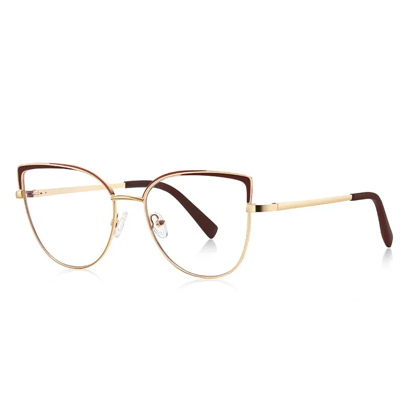 Vicky Women's Full Rim Large Square Alloy Reading Glasses 3103