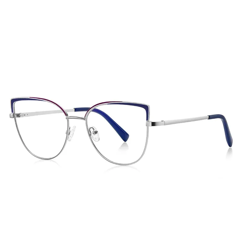 Vicky Women's Full Rim Large Square Alloy Reading Glasses 3103