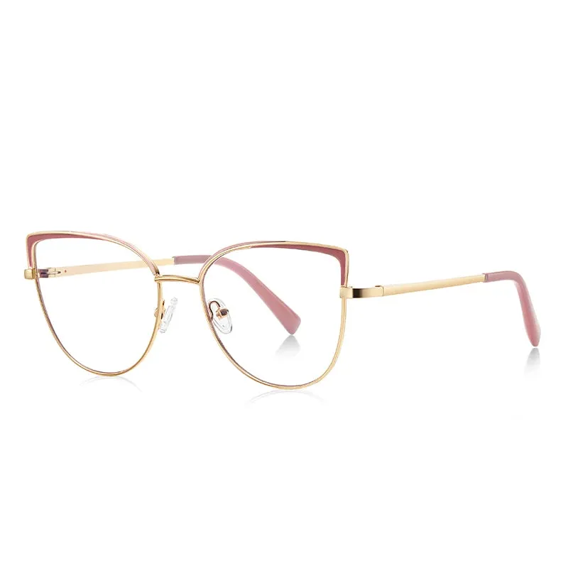 Vicky Women's Full Rim Large Square Alloy Reading Glasses 3103