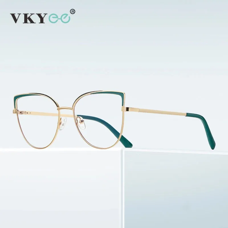 Vicky Women's Full Rim Large Square Alloy Reading Glasses 3103