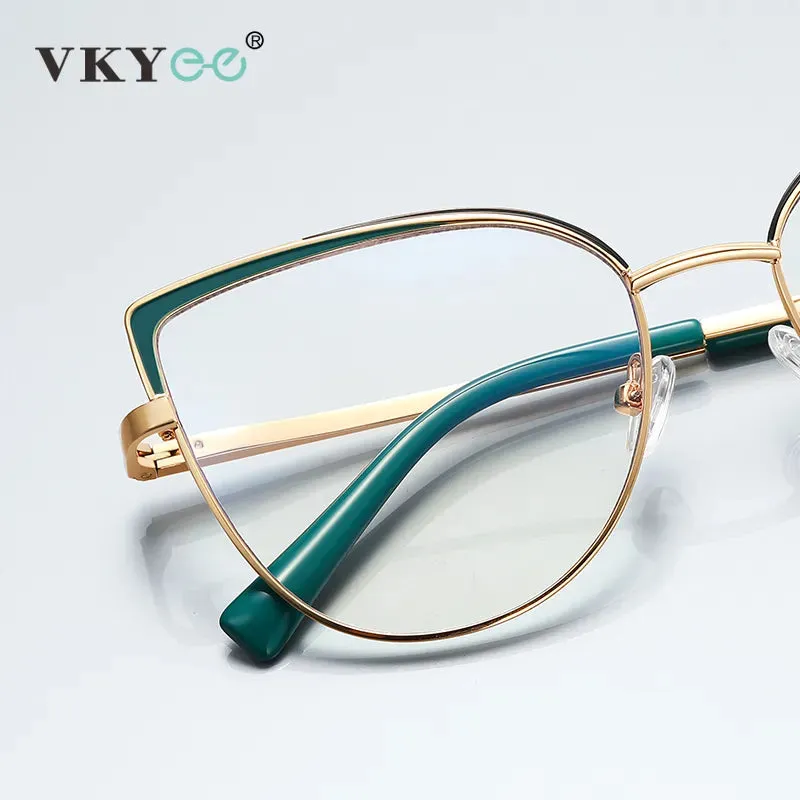 Vicky Women's Full Rim Large Square Alloy Reading Glasses 3103