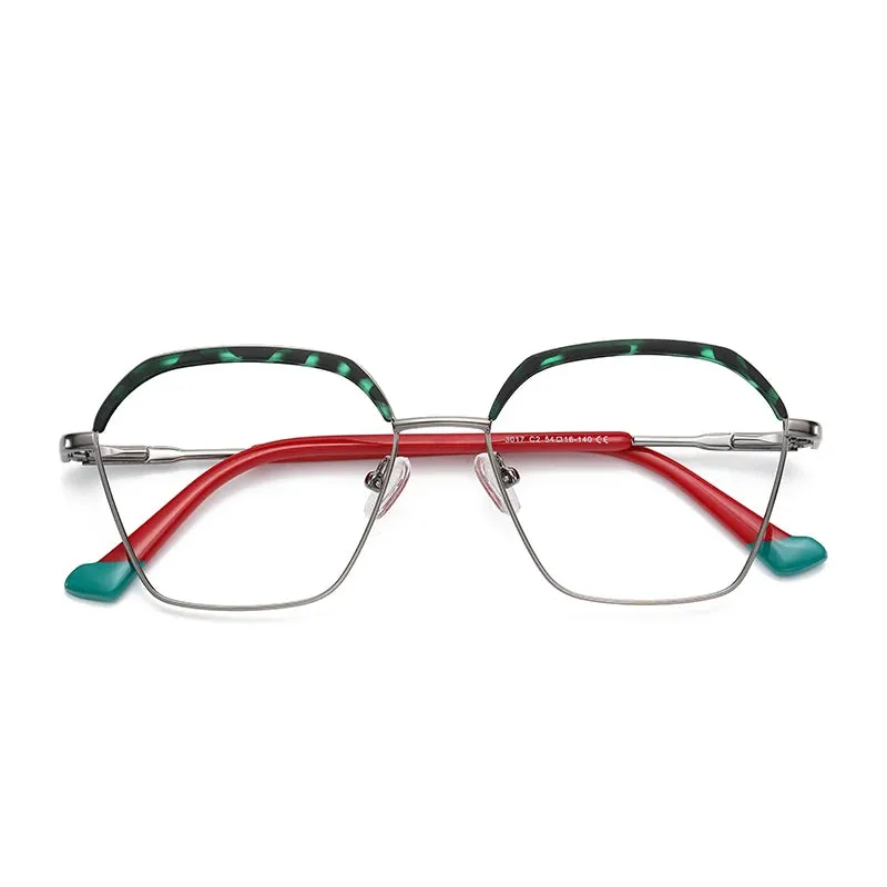 Vicky Women's Full Rim Polygon Alloy Reading Glasses 3017