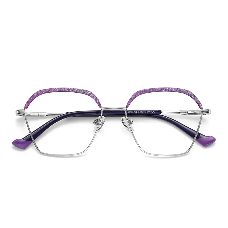 Vicky Women's Full Rim Polygon Alloy Reading Glasses 3017
