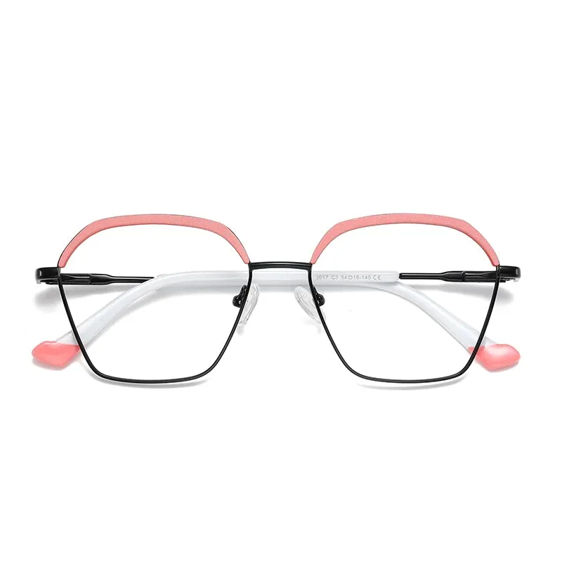 Vicky Women's Full Rim Polygon Alloy Reading Glasses 3017