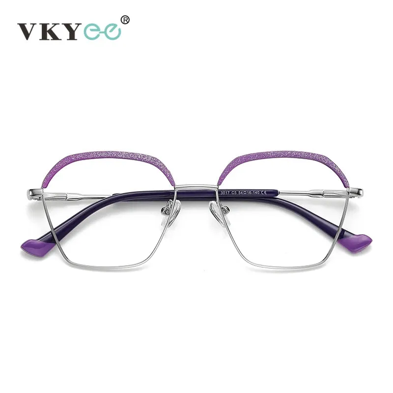 Vicky Women's Full Rim Polygon Alloy Reading Glasses 3017