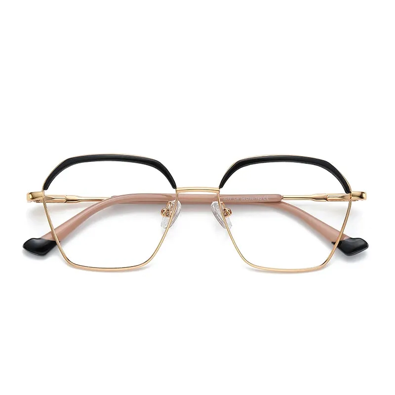 Vicky Women's Full Rim Polygon Alloy Reading Glasses 3017
