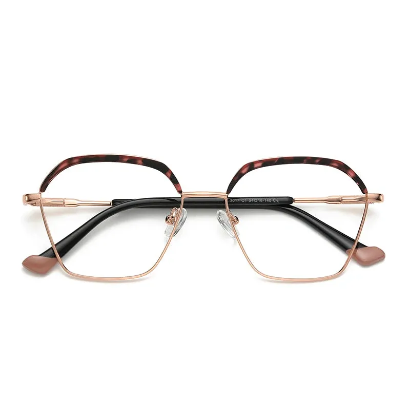 Vicky Women's Full Rim Polygon Alloy Reading Glasses 3017