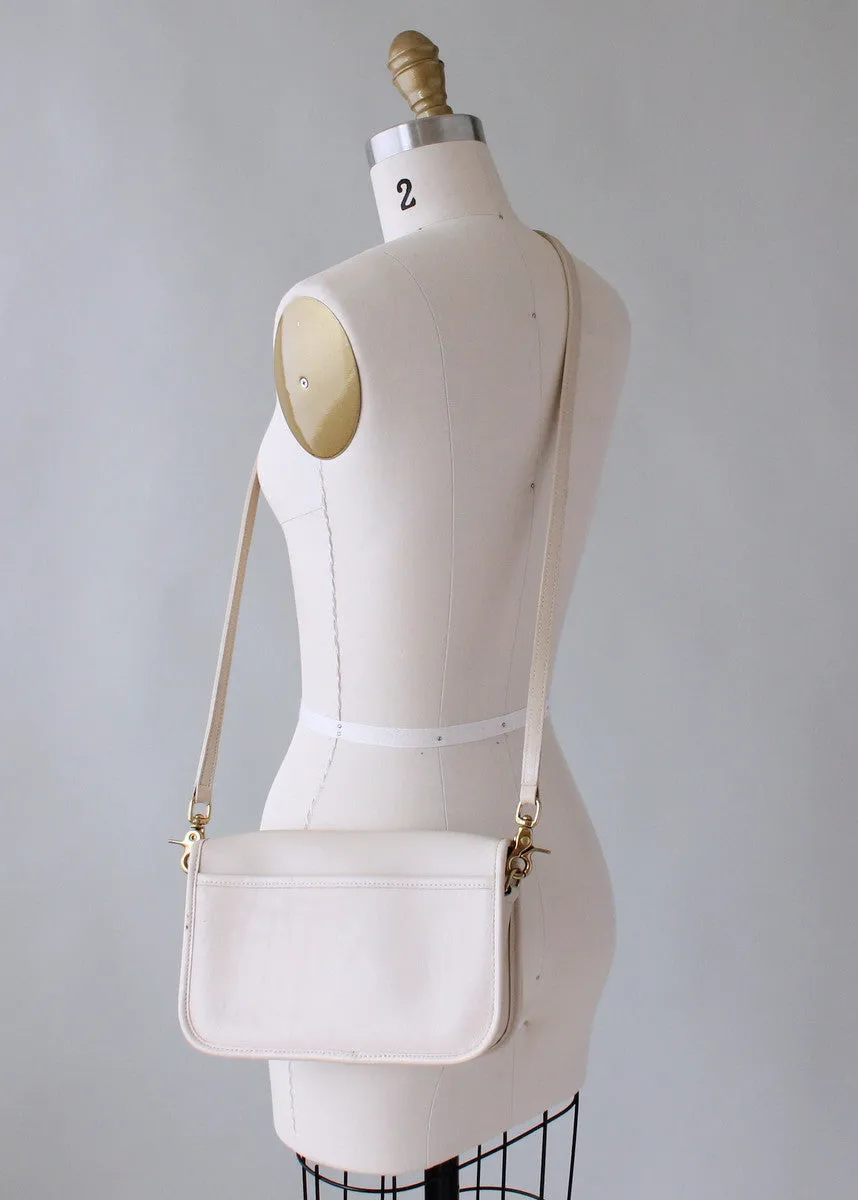 Vintage Coach Bone Leather Crossbody Purse