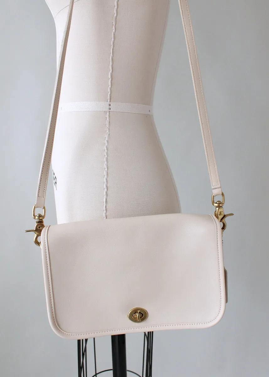 Vintage Coach Bone Leather Crossbody Purse