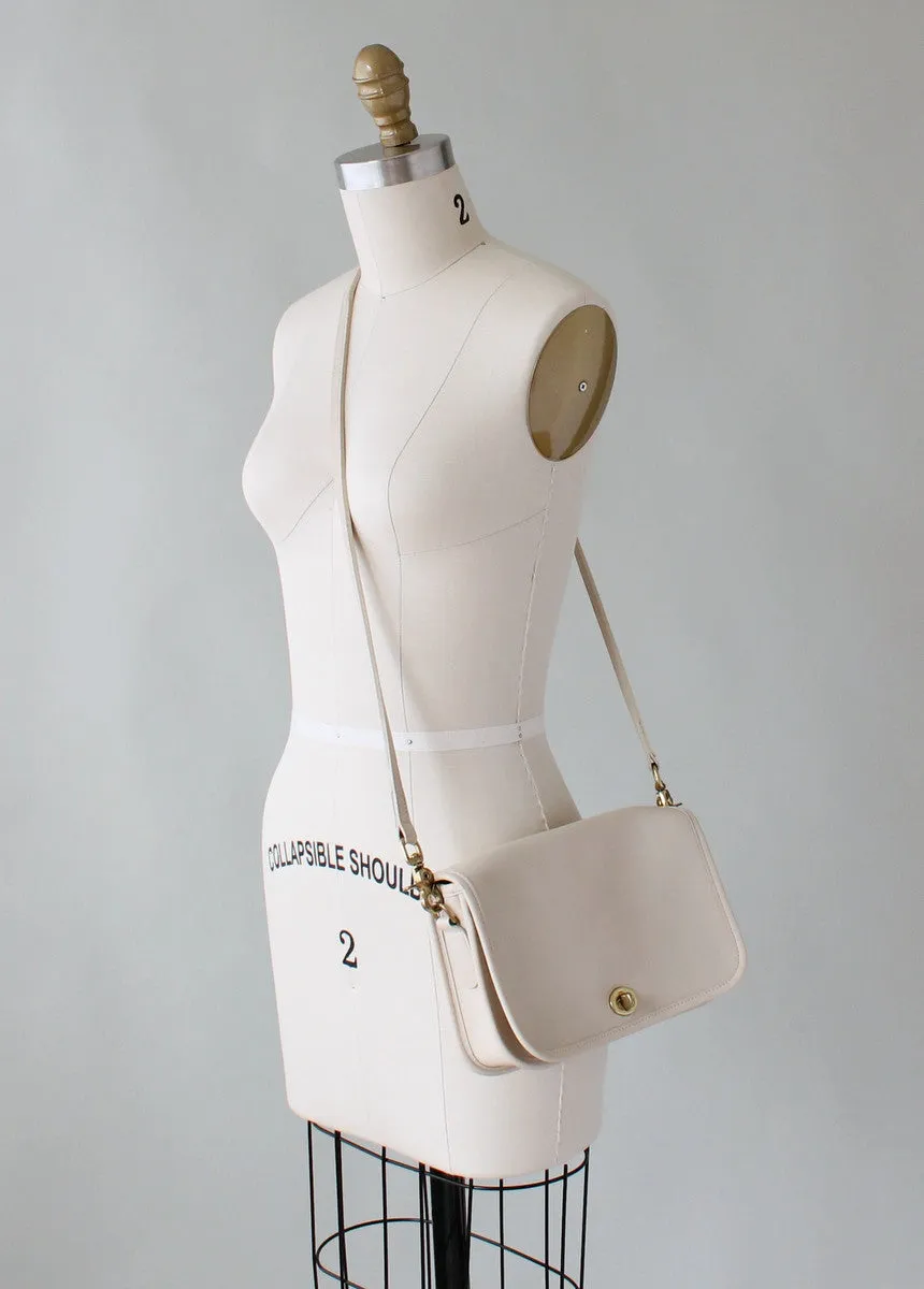 Vintage Coach Bone Leather Crossbody Purse