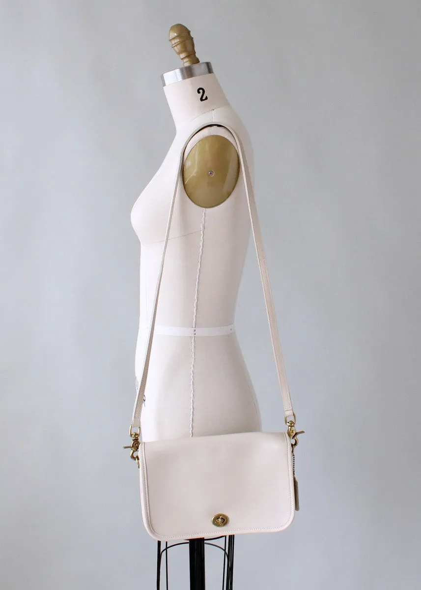 Vintage Coach Bone Leather Crossbody Purse