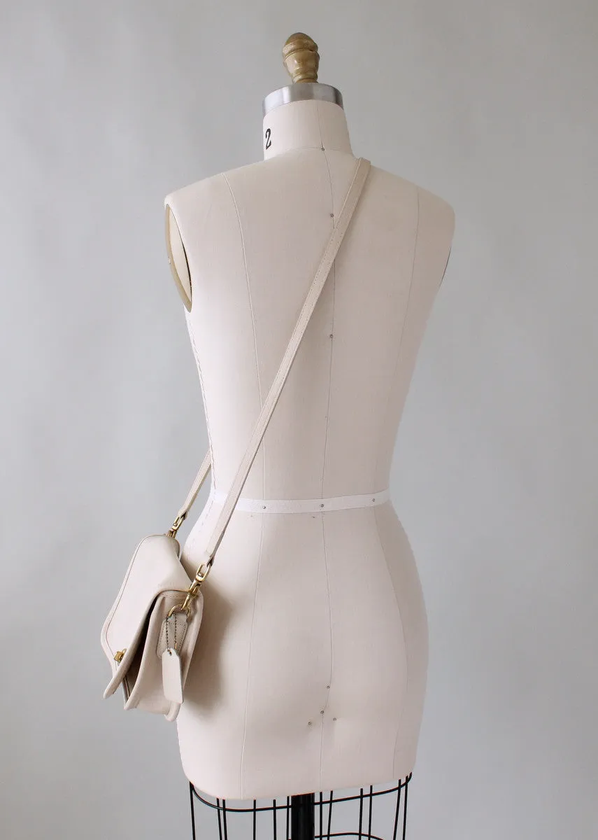 Vintage Coach Bone Leather Crossbody Purse