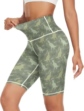 VKPSCHJ Women's Biker Shorts with Pocket High Waisted Yoga Workout Gym Running Shorts,Colorful Spiral Tummy Control Pants
