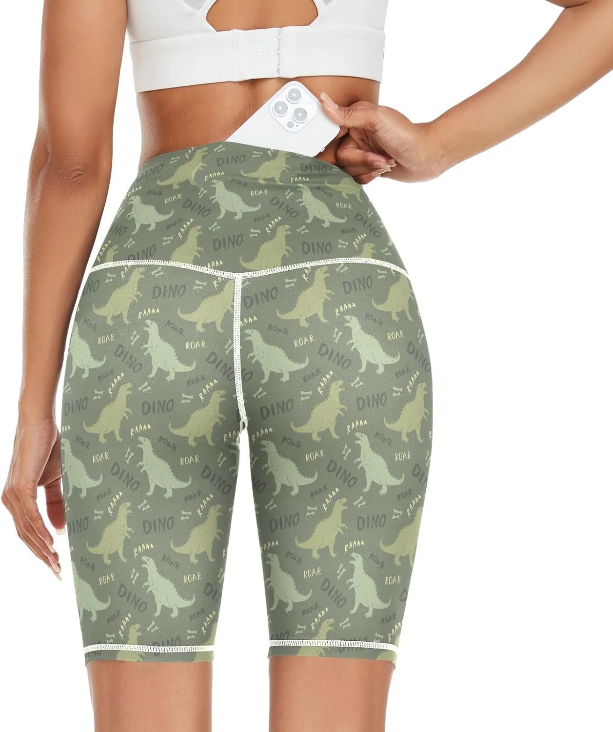 VKPSCHJ Women's Biker Shorts with Pocket High Waisted Yoga Workout Gym Running Shorts,Colorful Spiral Tummy Control Pants