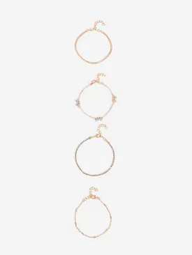 Westside Accessories Gold Butterfly Stackable Bracelets - Pack of 4